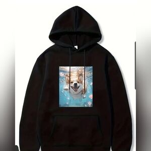 Corgi Hoodie Nirvana style print